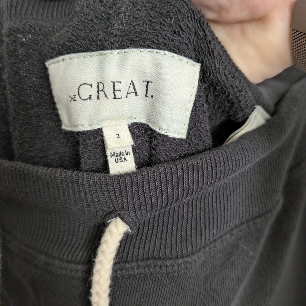 THE GREAT. The Wide Leg Cropped Sweatpant. Size 2 - Picture 4 of 6